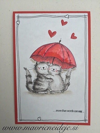 voščilnica za valentinovo - mačka