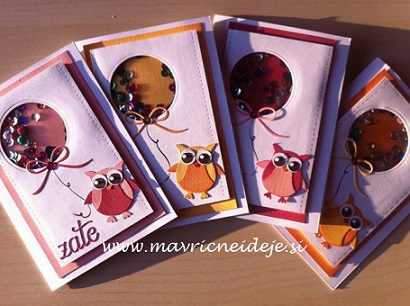 voščilnica tresočka s sovico