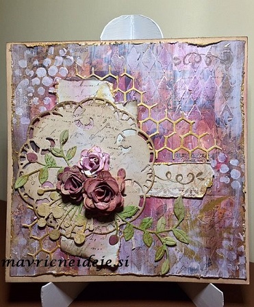 Voščilnica v mešani tehniki