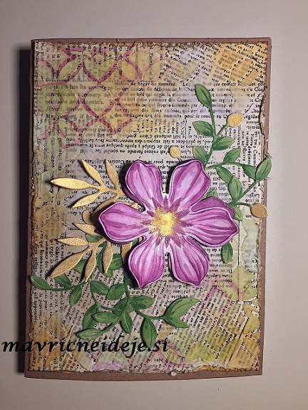 voščilnica mix media časopisni papir