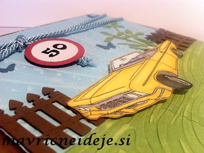 Moška voščilnica z avtom