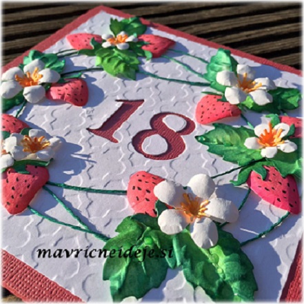 voščilnica s 3d jagodami