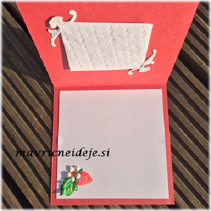 voščilnica z jagodami- žepek za denar