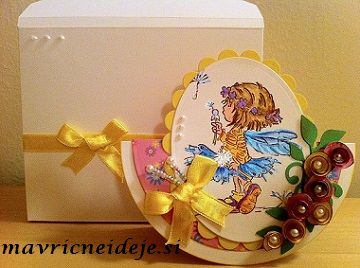 voščilnica z okroglo osnovo