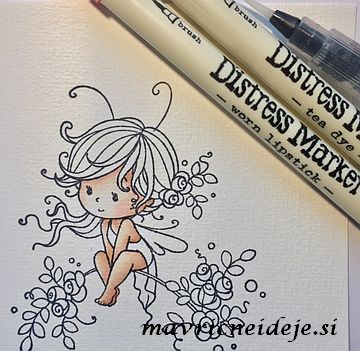 2 Wee Sweetie Distress worn lipstick, tea dye