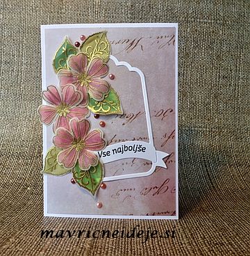 SU! gold embossing flower card