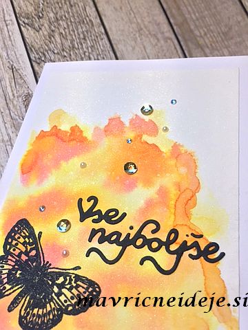 Oranžna akvarelna voščilnica