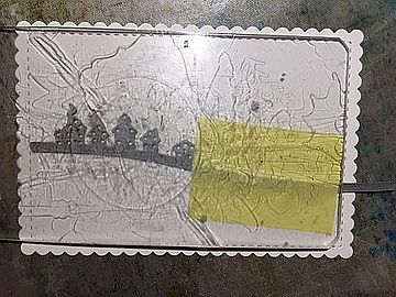 delni izrez z rezalno šablono