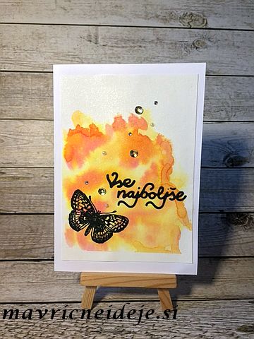 oranžen distress aquarel pearl