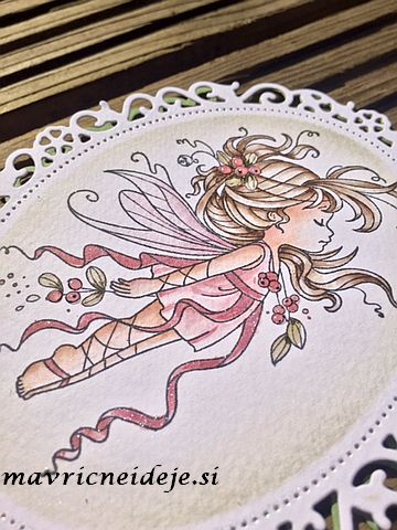 Distress ink, Perfect pearls coloring Wee Mistletoe Fairy