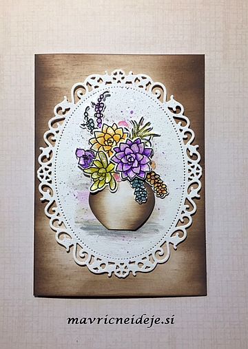 Voščilnica s sukulentami