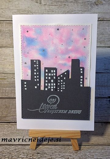 voščilnica silhueta mesta