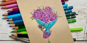 Stamping-Bella-Polychromos-colored-pencils-