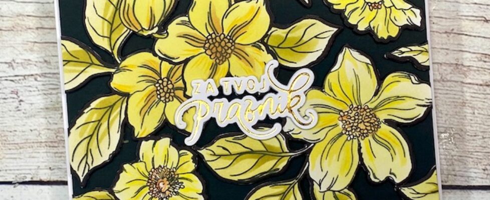 rumeno-črna-voščilnica-s-cvetjem-1